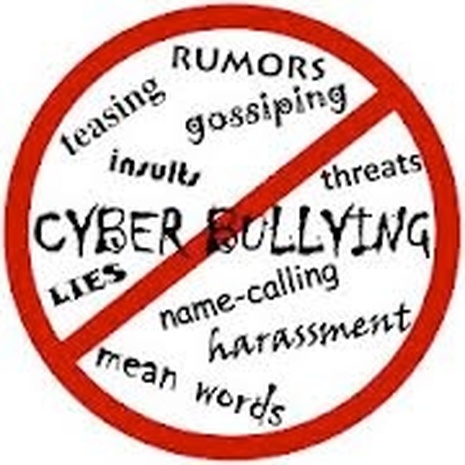 The no symbol logo such as cyberbullying, harassment, mean words, etc.